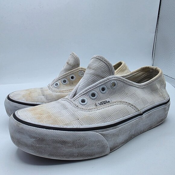 Vans Authentic Womens Size 6 White Platform Shoes Casual Walking Skateboarding - Picture 4 of 13